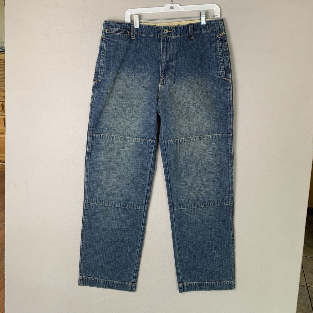 Vintage LL Bean Jean Men 36x32 Blue Double Knee Baggy Workwear Boatbuilder NWT
